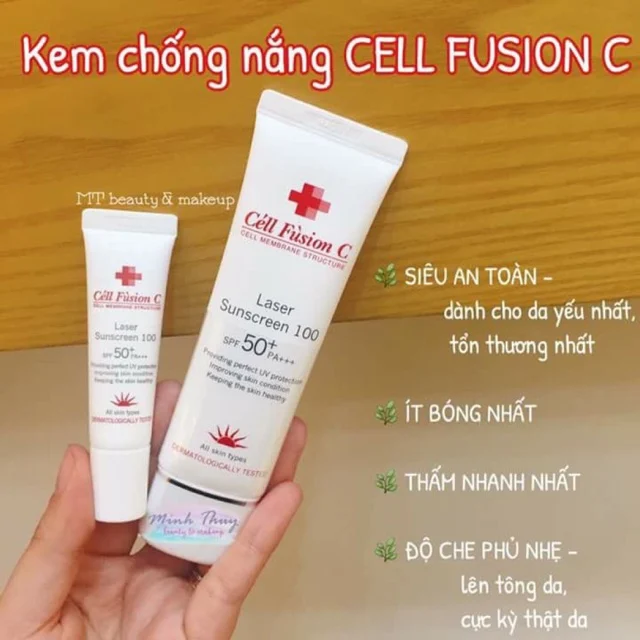 Kem Chong Nang Cell Fusion C Laser Sunscreen 100 SPF50 PA Andy Shopping Online - sản phẩm sức khỏe và sắc đẹp Khỏe là Vàng - Đẹp là Kim Cương https://adpages.com.vn/kem-chong-nang-cell-fusion-c-co-tot-khong/